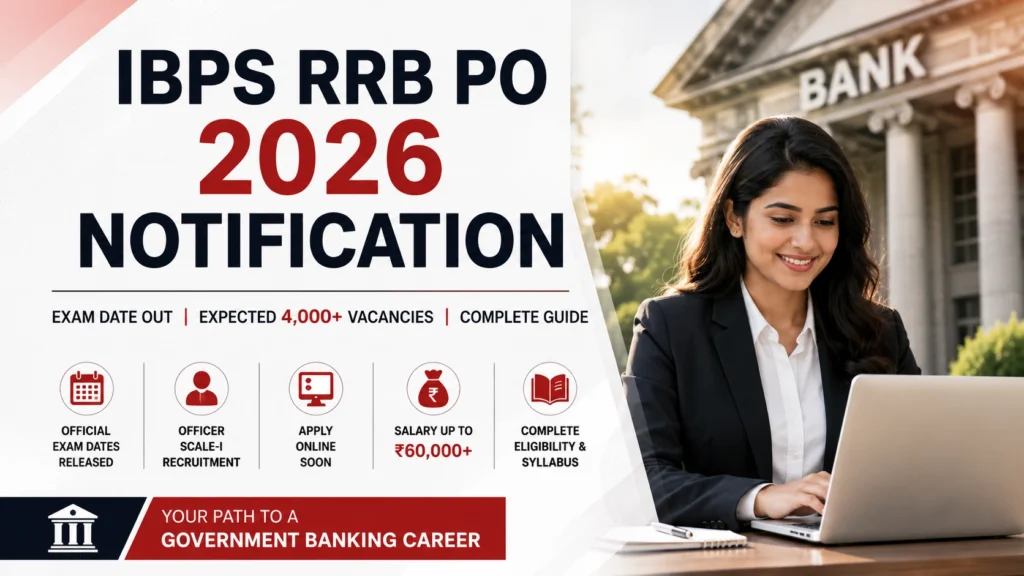 IBPS RRB Office Assistant (Clerk) 2026 Notification hero banner showing official recruitment guide with notification status, eligibility, vacancy updates, exam pattern, syllabus and salary information