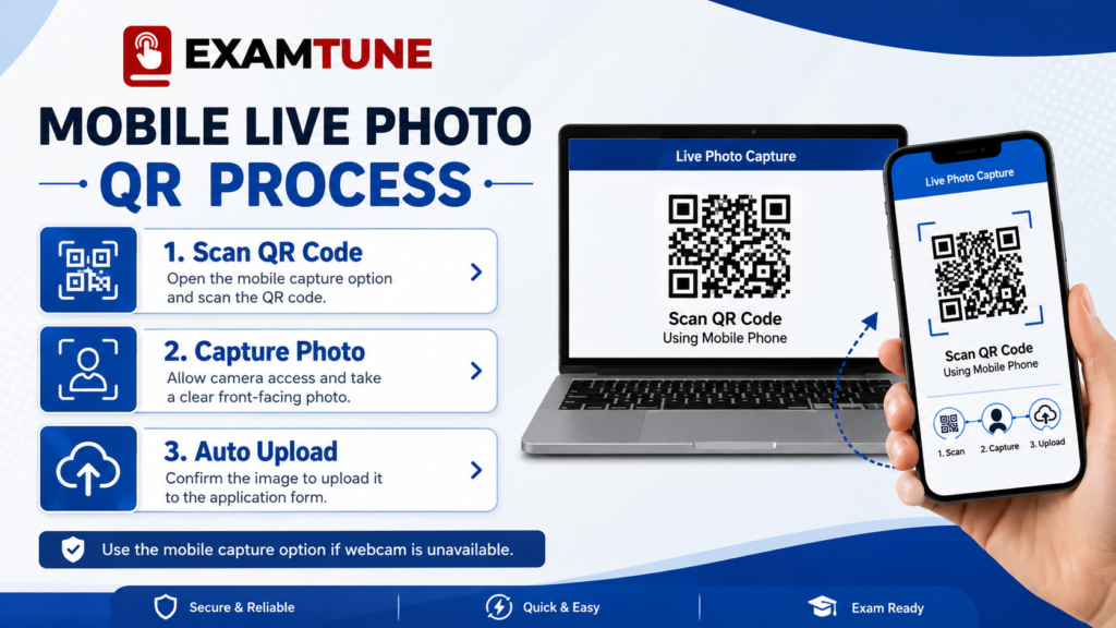 IBPS Clerk Live Photo Capture 2026 using mobile QR code