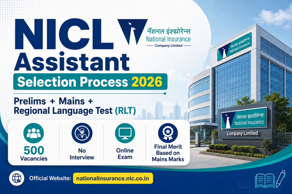 NICL Assistant Selection Process 2026 Prelims Mains Regional Language Test