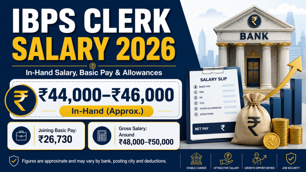 IBPS Clerk Salary 2026 in-hand pay basic pay and allowances