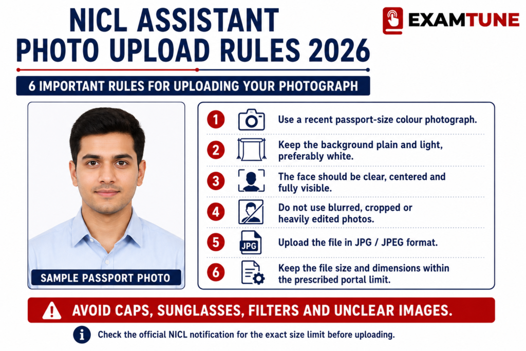 NICL Assistant Photo Size 2026 and Photograph Upload Rules