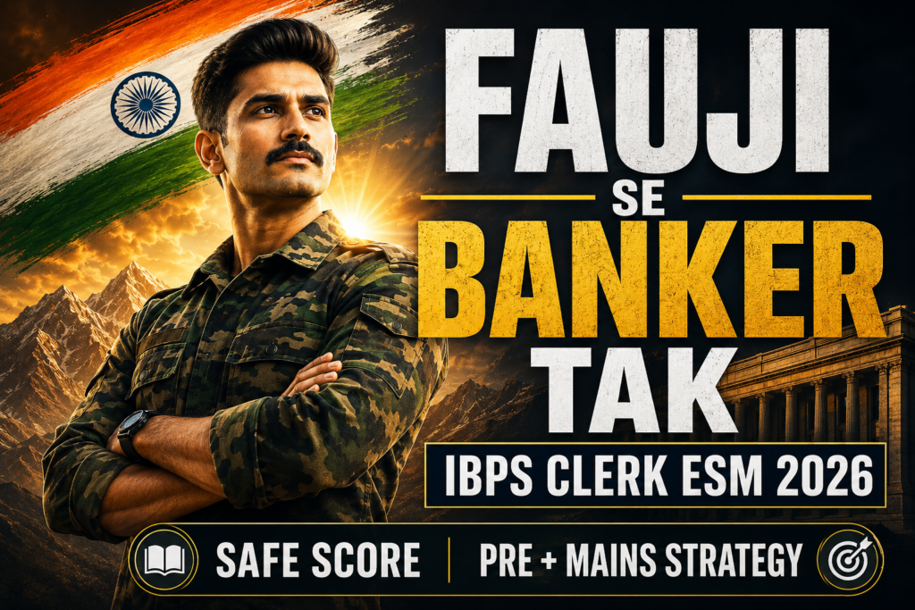 IBPS Clerk ESM safe score 2026 Fauji se Banker strategy