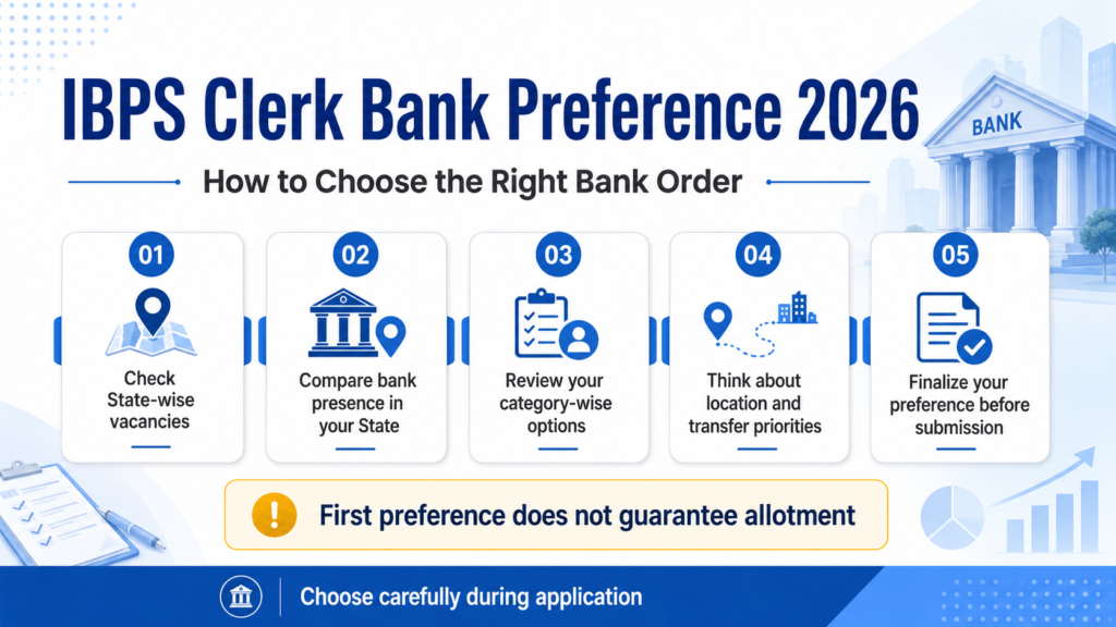 IBPS Clerk Bank Preference 2026 selection checklist