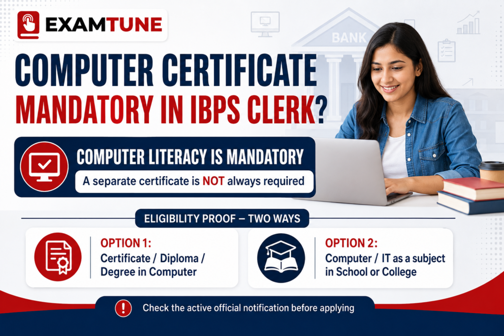 Computer Certificate for IBPS Clerk