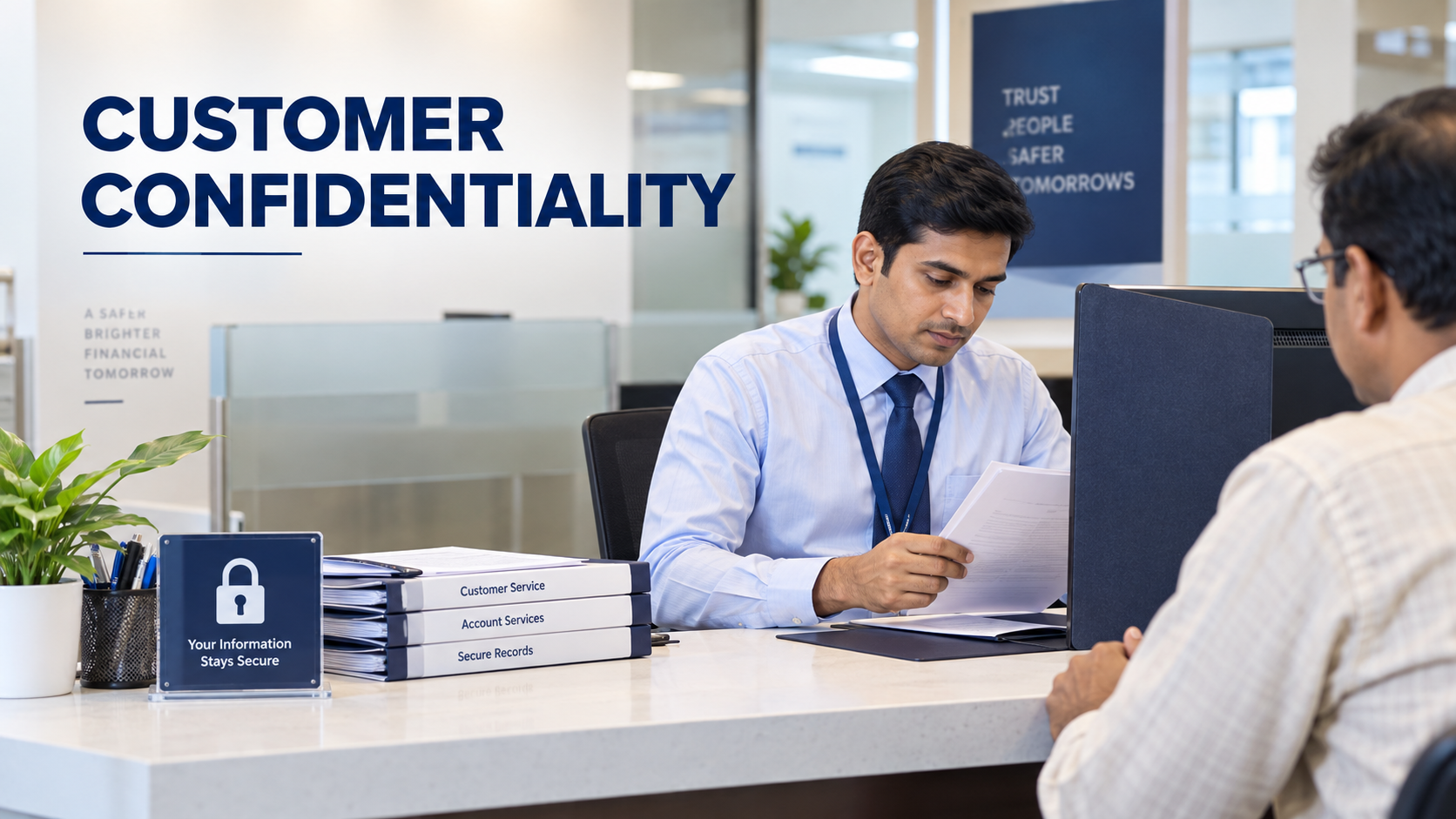 IBPS Clerk protecting customer confidentiality and banking information