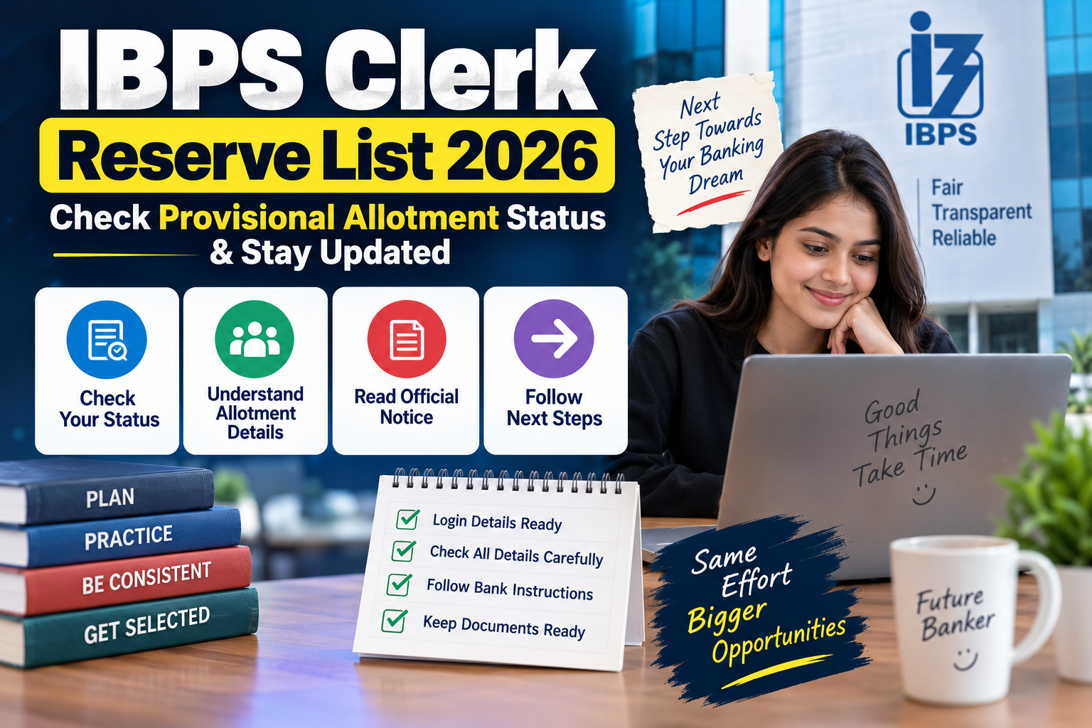IBPS Clerk Reserve List 2026 provisional allotment status and next steps