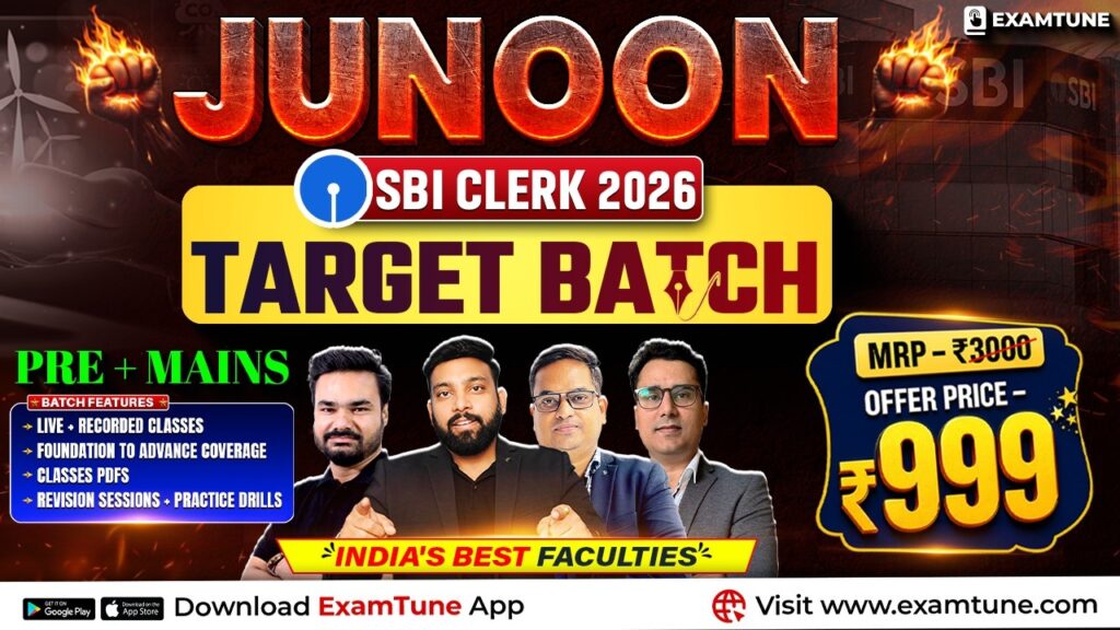 SBI Clerk 2026 Junoon Batch Prelims and Mains