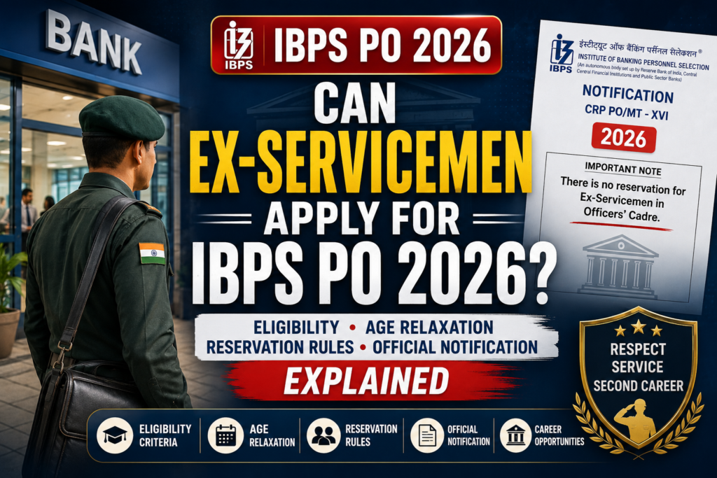 Can Ex-Servicemen Apply for IBPS PO 2026? Eligibility, Age Relaxation and Reservation Rules Explained