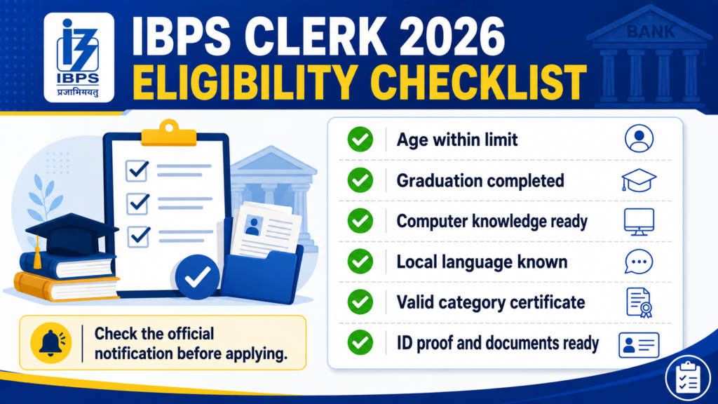 IBPS Clerk eligibility checklist before applying