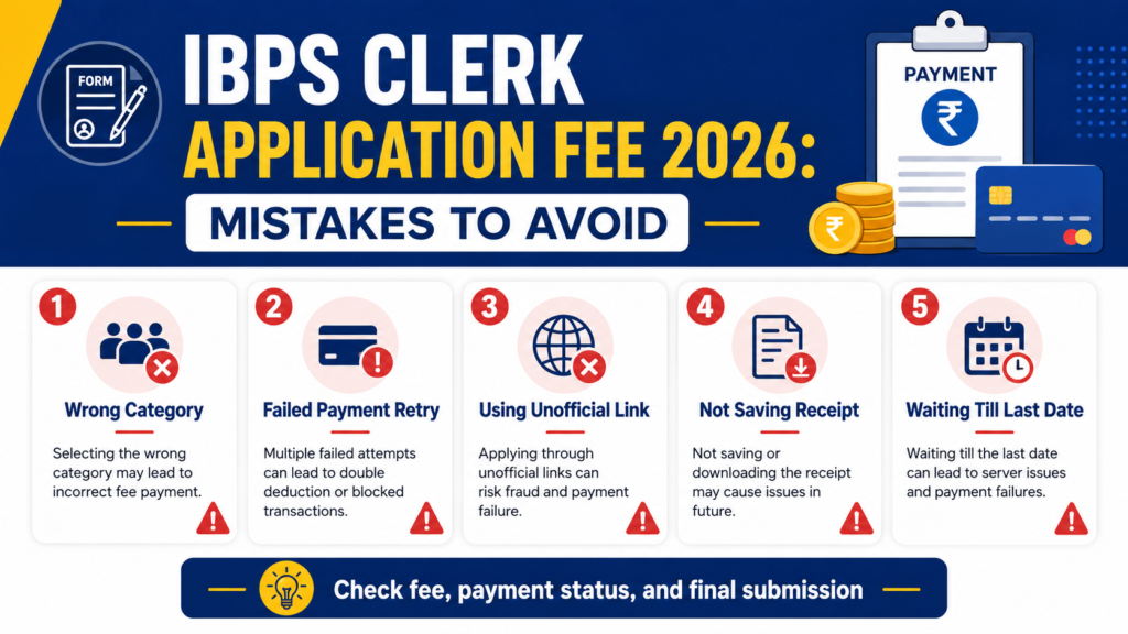 IBPS Clerk Application Fee 2026 mistakes to avoid