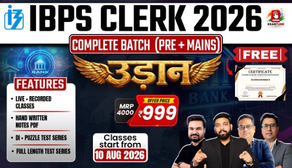 Join the ExamTune IBPS Clerk 2026 Udaan Batch for complete preparation