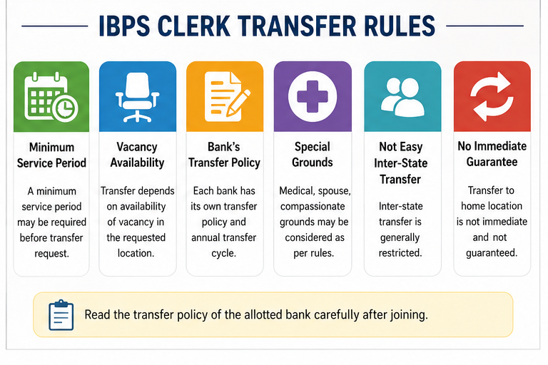 IBPS Clerk Transfer Rules 2026 IBPS Clerk Home Posting 2026 transfer rules and bank policy