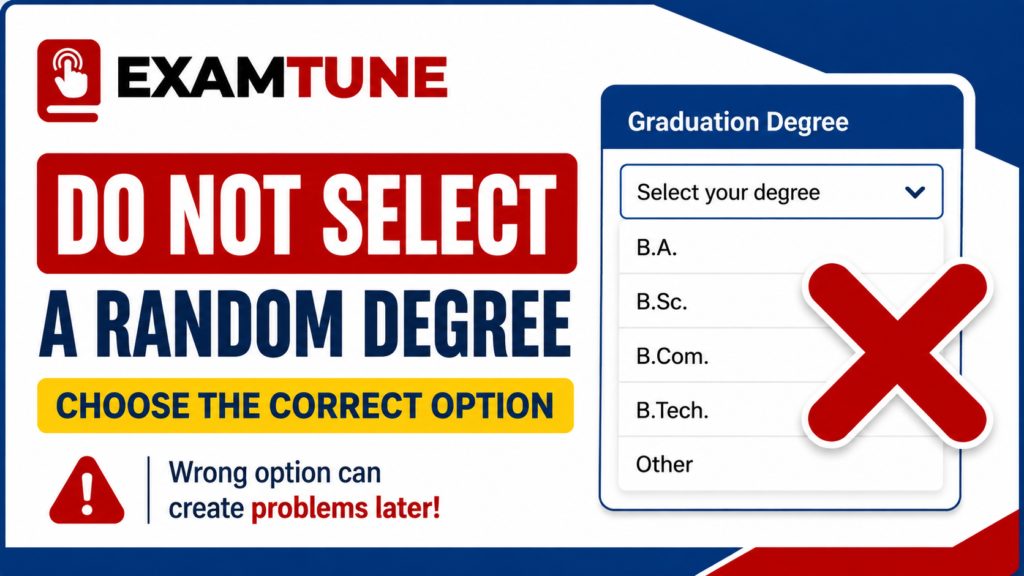 Do not select a random degree in IBPS Clerk form