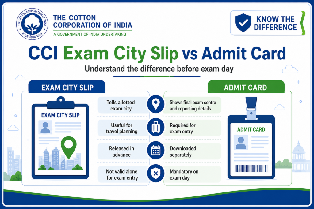 CCI Exam City Slip 2026 released for 1 September 2026 CBT exam