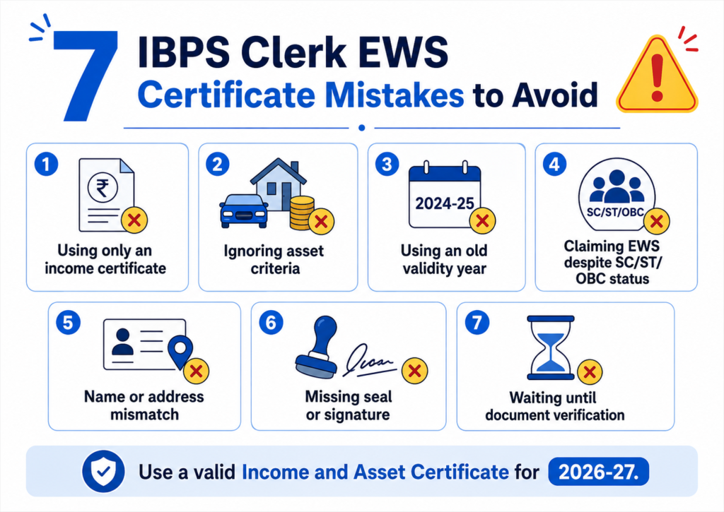 IBPS Clerk EWS Certificate 2026 mistakes to avoid