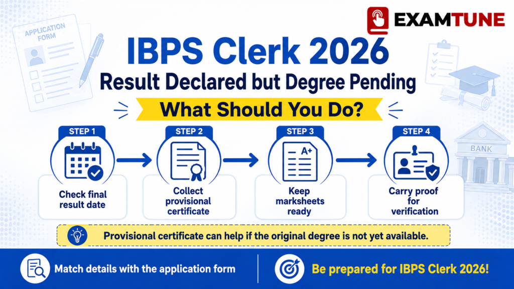 Steps to follow when IBPS Clerk result is declared but original degree is pending