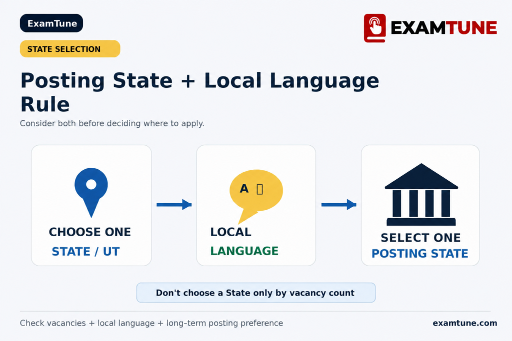 SBI Clerk Posting State and Local Language Rule