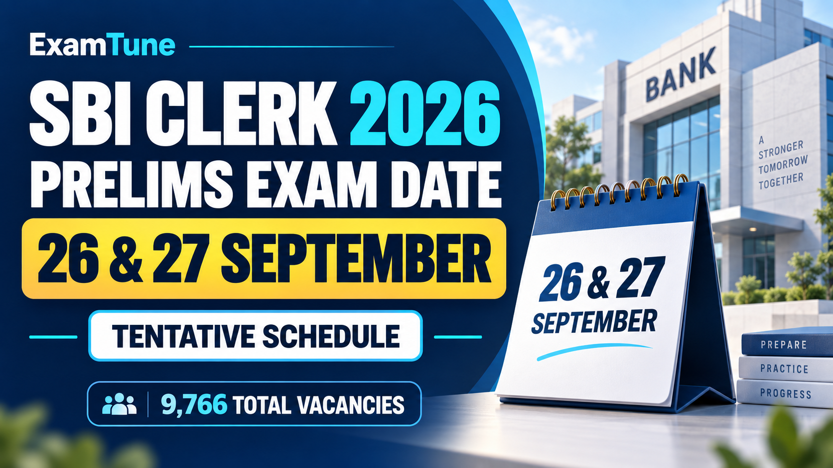 SBI Clerk Prelims Exam Date 