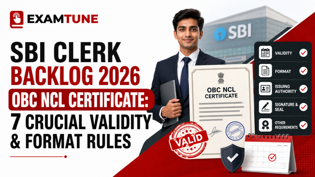 SBI Clerk Backlog 2026 OBC NCL Certificate validity and format rules