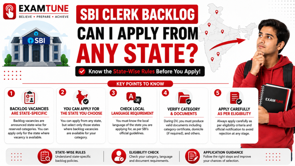 SBI Clerk Backlog Apply From Any State