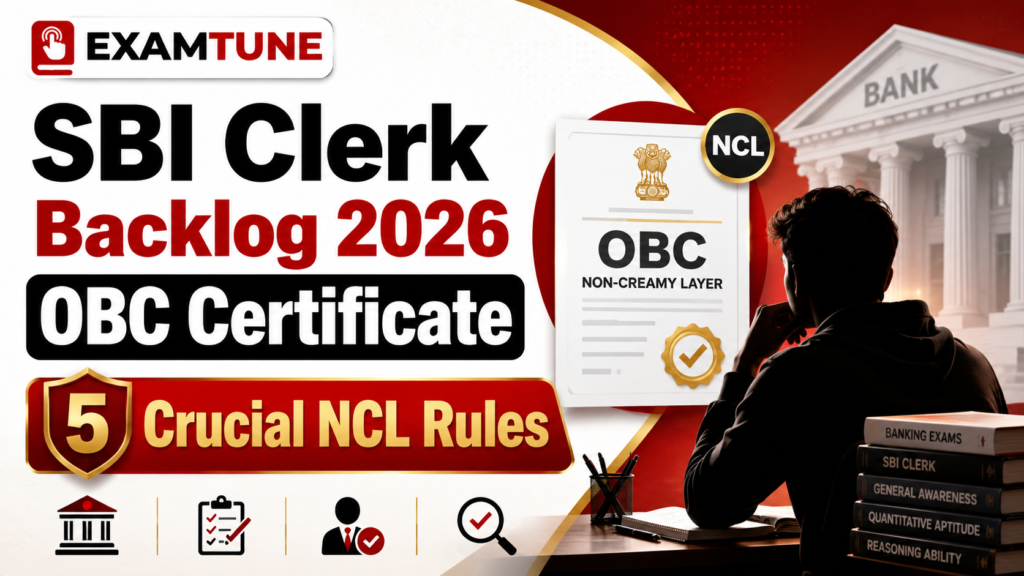 SBI Clerk Backlog 2026 OBC Certificate