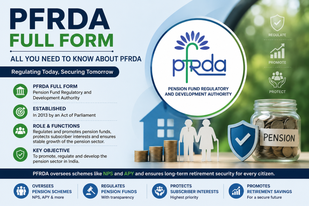 PFRDA full form, role, functions and pension regulation in India