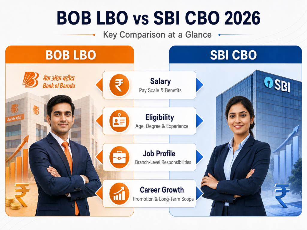 BOB LBO vs SBI CBO 2026 comparison of salary, eligibility, job profile and career growth