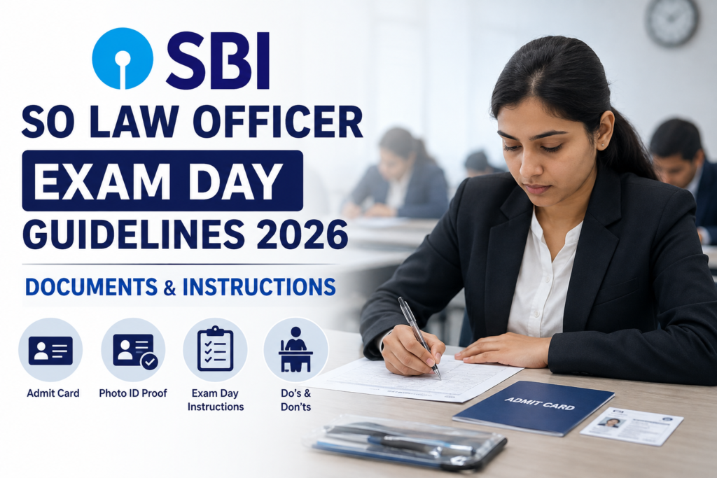 SBI SO Law Officer Exam Day Guidelines