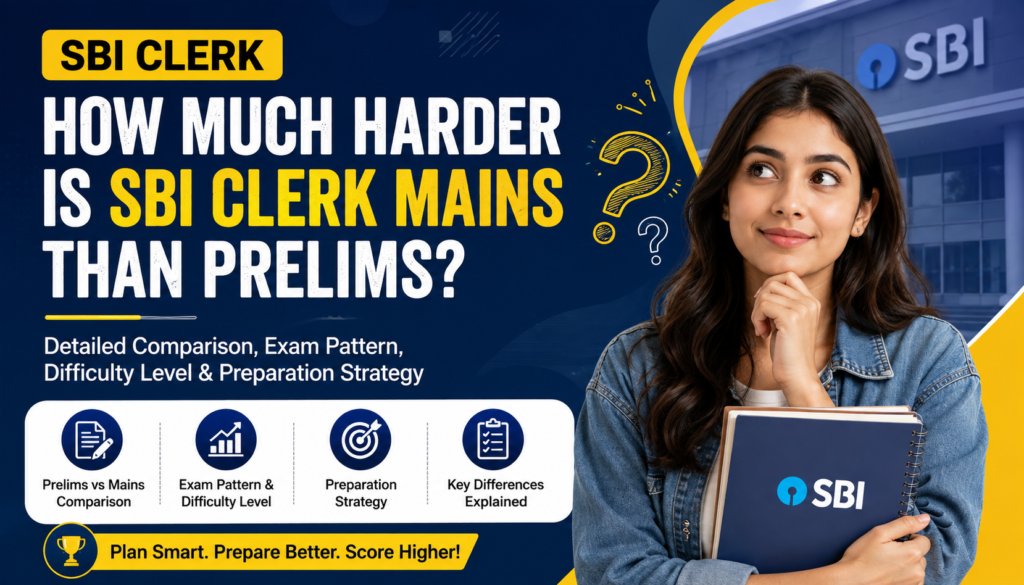 SBI Clerk Mains vs Prelims difficulty comparison, exam pattern and preparation strategy