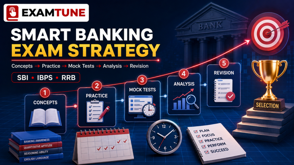 Smart banking exam preparation strategy for SBI, IBPS and RRB exams by ExamTune