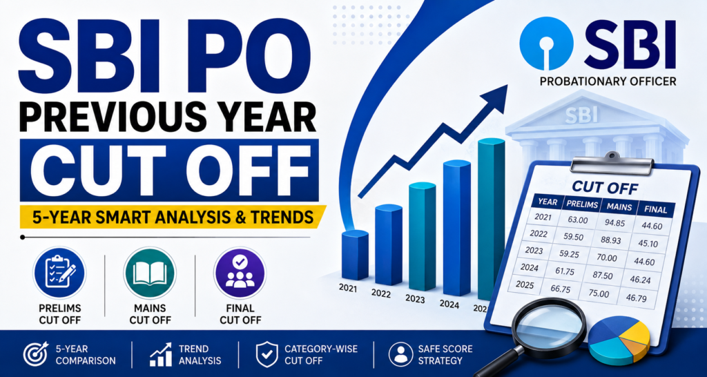 SBI PO Previous Year Cut Off 5-Year Comparison for Prelims Mains and Final Selection