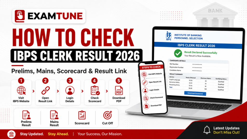 How to Check IBPS Clerk Result 2026 and Download ScorecardImage Title: How to Check IBPS Clerk Result 2026