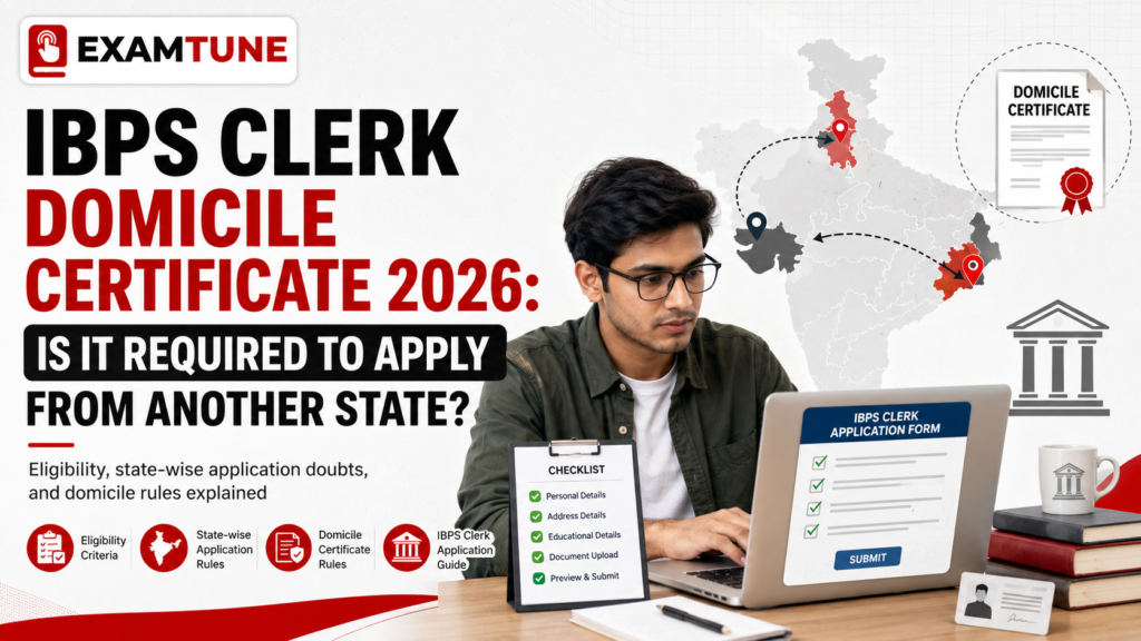IBPS Clerk Domicile Certificate 2026 eligibility and another state application guide