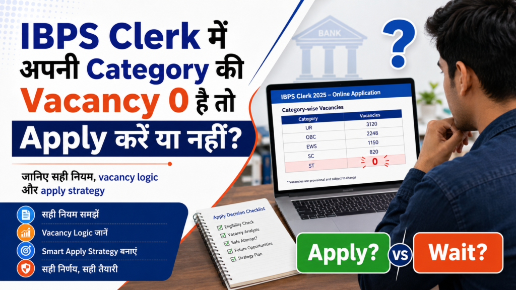 IBPS Clerk category vacancy 0 apply or not decision guide