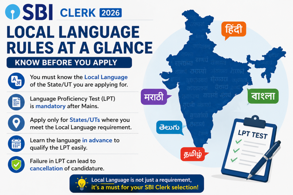 SBI Clerk Local Language 2026 LPT Rules and Language Requirements