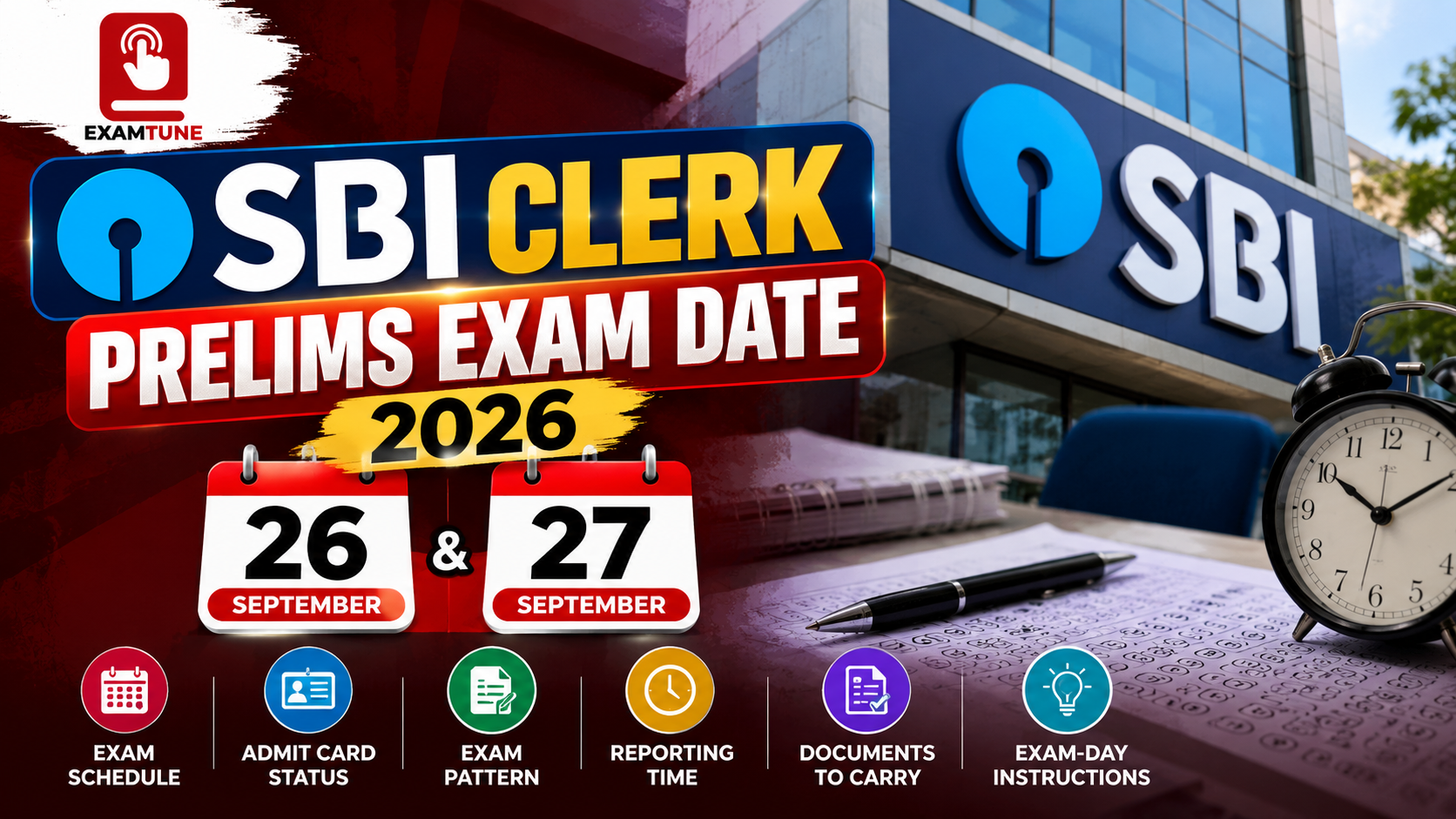 SBI Clerk Prelims Exam Date