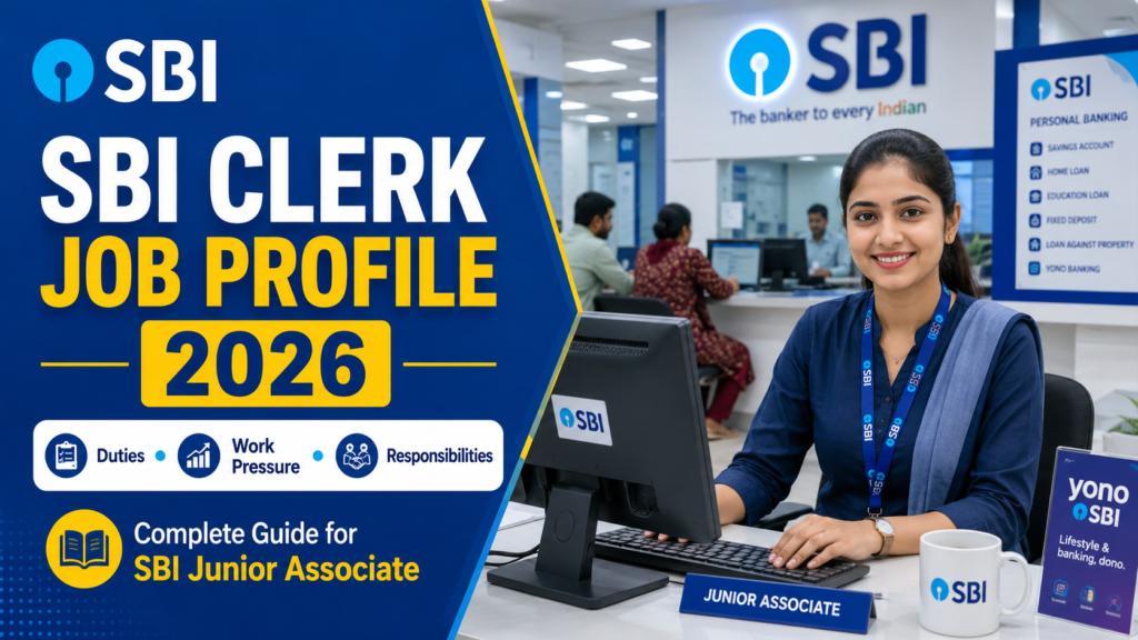 SBI Clerk Job Profile 2026 duties work pressure and responsibilities