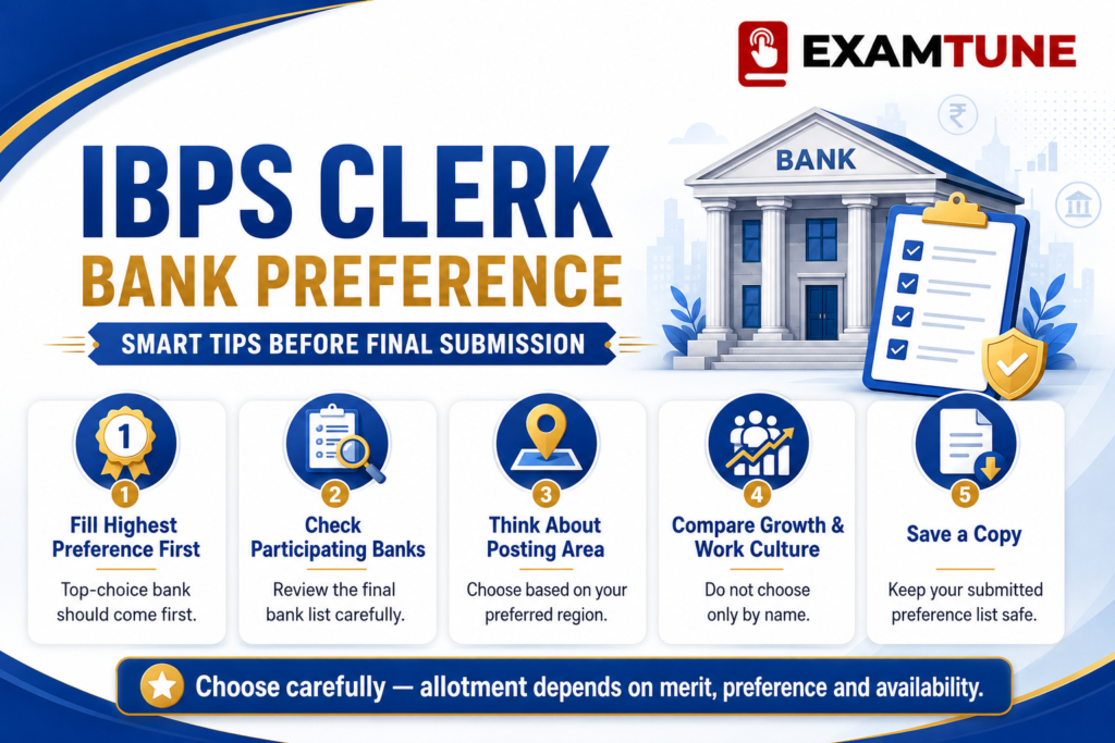 IBPS Clerk Bank Preference 2026 guide to choose the right bank