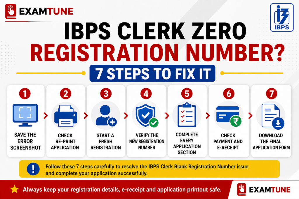 Seven steps to fix IBPS Clerk zero registration number