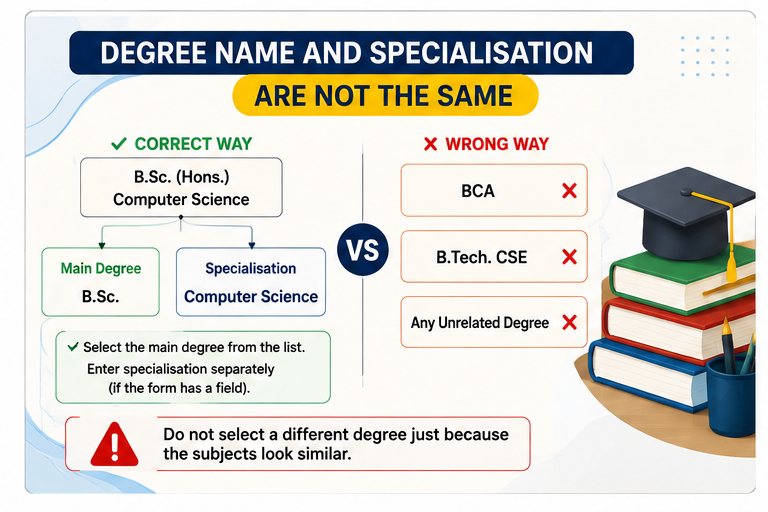 IBPS Clerk degree name and specialisation difference