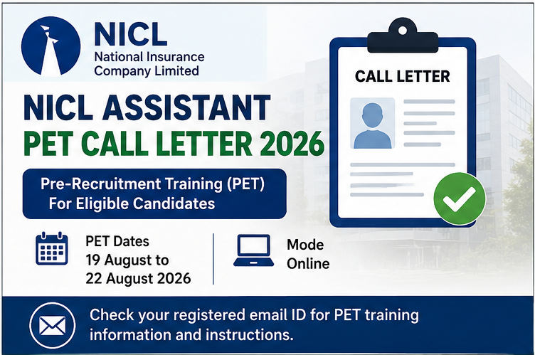 NICL Assistant PET Call Letter 2026