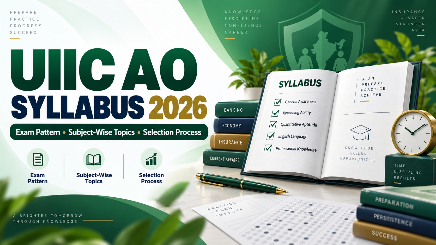 UIIC AO Syllabus 2026 with exam pattern, subject-wise topics and selection process